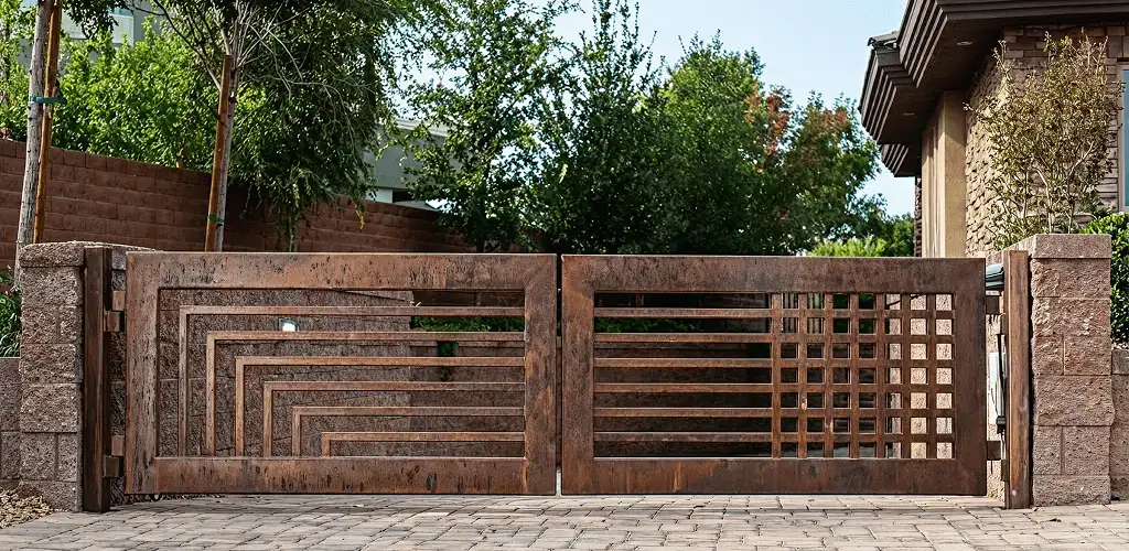 Custom driveway gate installation for a home entrance in San Antonio, TX