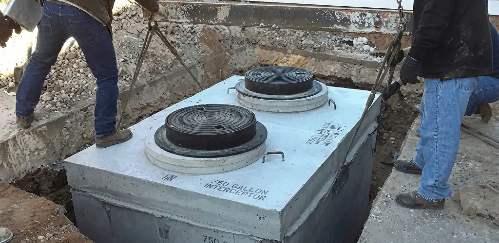 Grease trap installation for a commercial property drainage system in San Antonio, TX
