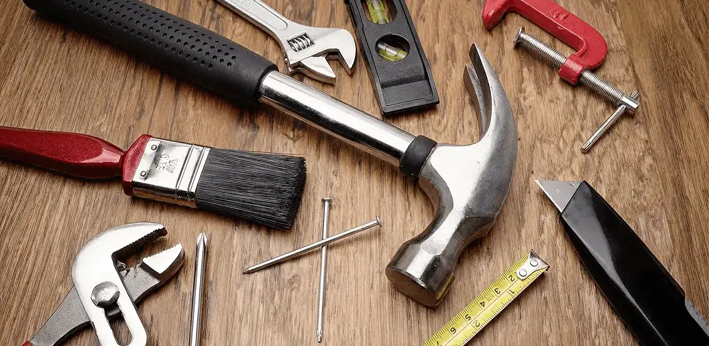 Handyman tools laid out for home repair and maintenance work in San Antonio, TX