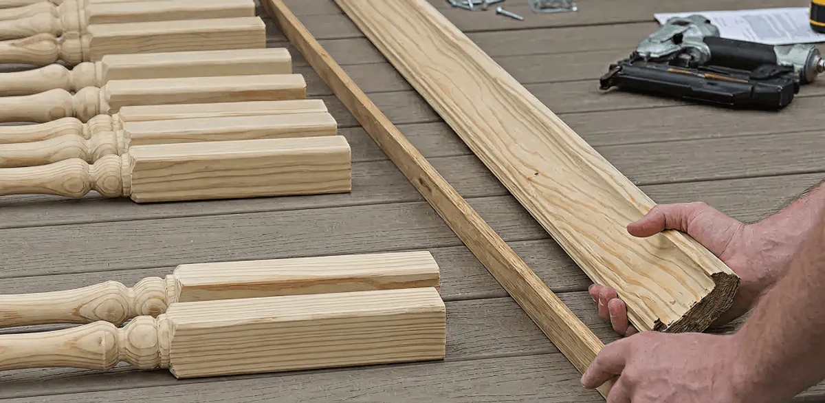 Handrail installation materials and wood components for stair rail work in San Antonio, TX